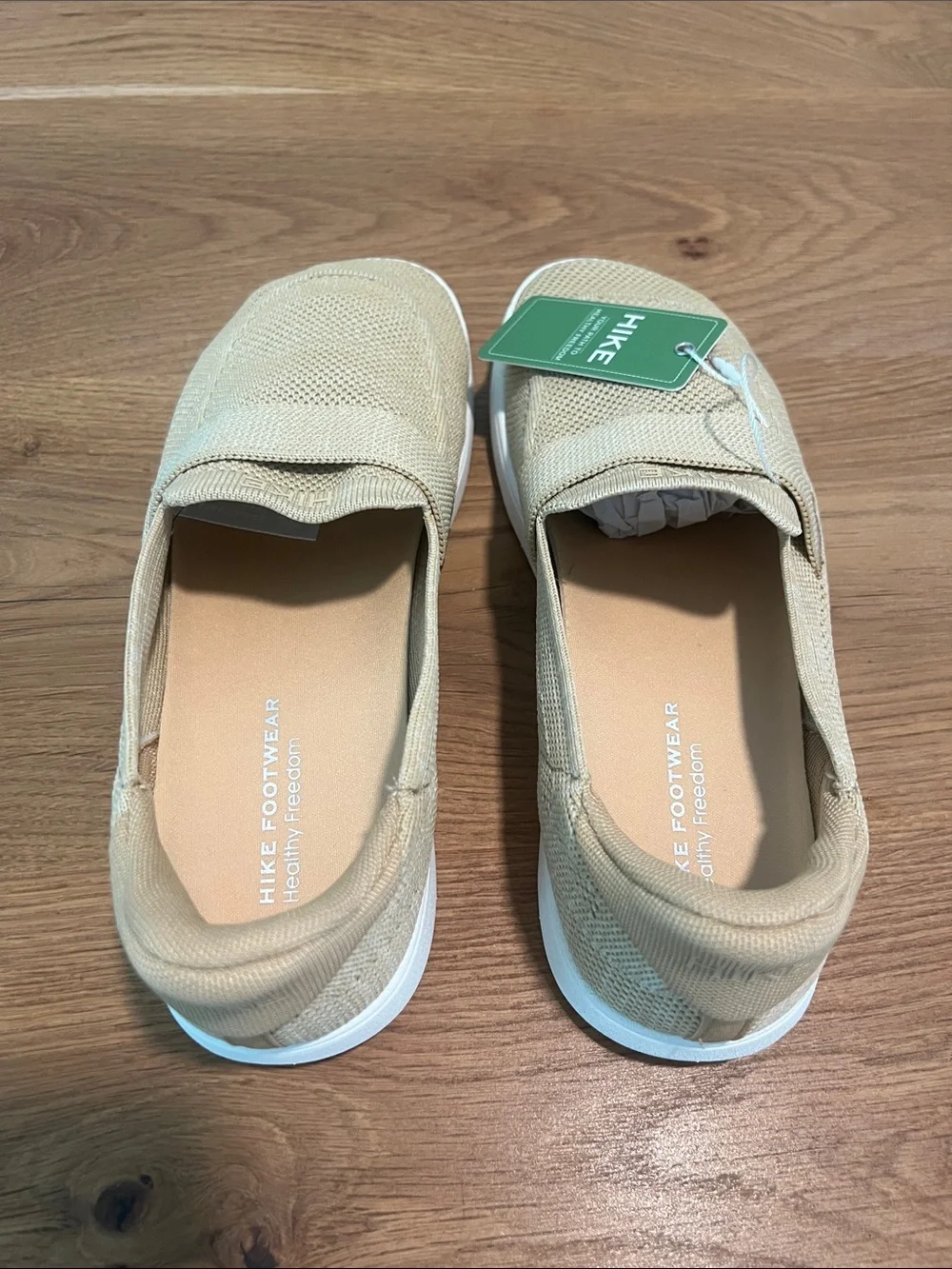 Hike Footwear Valenza Hands-Free Barefoot Knit Loafer Tan Neutral NWT Size 9